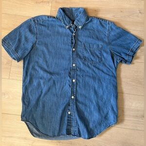 GAP Denim Button-Up Shirt in Light Blue